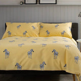 The Lyndon Company Zebra Printed Cotton Duvet Set Yellow