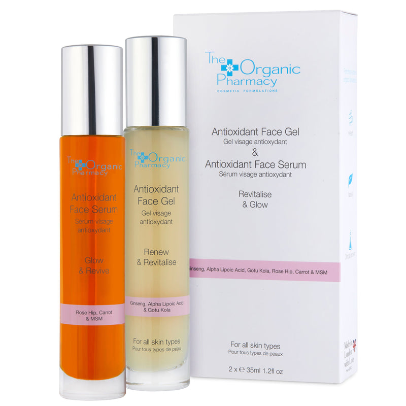 The Organic Pharmacy Antioxidant Face Serum & Antioxidant Face Gel 35ml Set