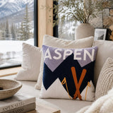 The Pillow Drop Aspen Ski Needlepoint Pillow