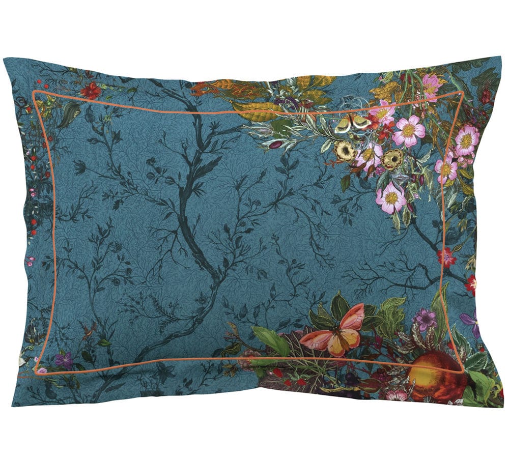 Timorous Beasties Bloomsbury Garden Oxford Pillowcase Pair, Teal