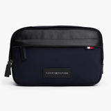Tommy Hilfiger Metal Logo Patch Washbag In Space Blue