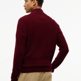 Pure Lambswool Quarter-Zip Jumper In Burgundy Heather