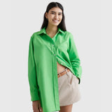 Tommy Hilfiger 1985 Poplin Oversized Shirt In Green