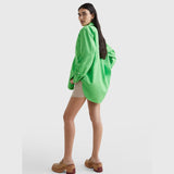 Tommy Hilfiger 1985 Poplin Oversized Shirt In Green