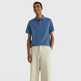 Tommy Hilfiger 1985 Regular Plain Short Sleeve Polo Blue Coast