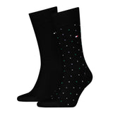 Tommy Hilfiger 2 Pack Structure Dot Sock In Black