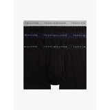 Tommy Hilfiger 3-Pack Signature Logo Metallic Waistband Trunks In Black/Desert Sky/Silver