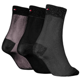 Tommy Hilfiger 3-Pack Women's Short Socks In Black/Red