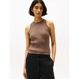 Tommy Hilfiger Cable Knit Sleeveless Slim Jumper In Hot Coco