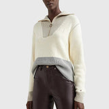 Tommy Hilfiger Colour-Blocked Half-Zip Relaxed Fit Jumper