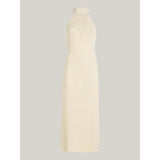 Tommy Hilfiger Crochet Halterneck Midi Dress In Calico
