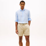 Tommy Hilfiger Dover Linen Blend 8" Inseam Chino Shorts in Batique Khaki