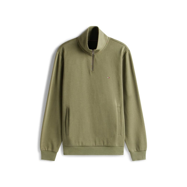 Tommy Hilfiger Essential Intechno 1/4 Zip In Battle Green