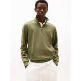 Tommy Hilfiger Essential Intechno 1/4 Zip In Battle Green