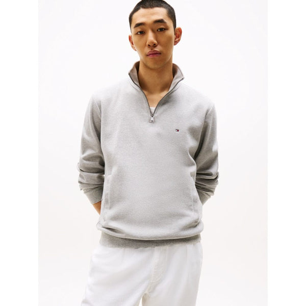 Tommy Hilfiger Essential Intechno 1/4 Zip In Grey Heather