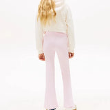 Tommy Hilfiger Essential Ribbed Extra Slim Flared Leggings In Pearly Pink