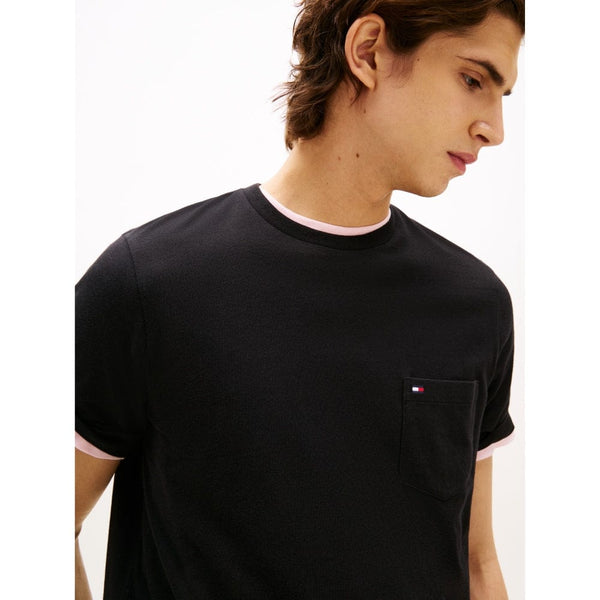 Tommy Hilfiger Essential Solid Pocket Tee In Black