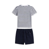 Tommy Hilfiger Kids Essential Stripe T-Shirt And Shorts Set In Dark Blue
