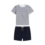 Tommy Hilfiger Kids Essential Stripe T-Shirt And Shorts Set In Dark Blue