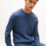 Tommy Hilfiger Essential Structure Crew Neck In Aegean Sea