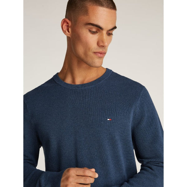 Tommy Hilfiger Essential Structure Crew Neck In Aegean Sea Heather