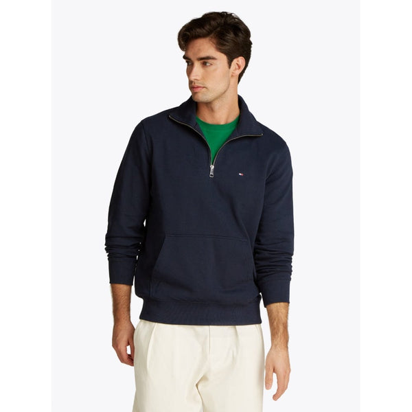 Tommy Hilfiger Essential Terry 1/4 Zip In Desert Sky