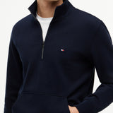 Tommy Hilfiger Essential Terry Quarter Zip in Desert Sky Navy