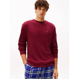 Tommy Hilfiger Essentials Waffle Top In Deep Rouge