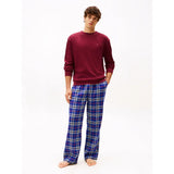 Tommy Hilfiger Essentials Waffle Top In Deep Rouge