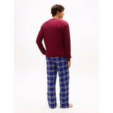 Tommy Hilfiger Essentials Waffle Top In Deep Rouge