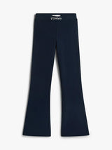 Tommy Hilfiger Extra Slim Metallic Logo Flared Leggings In Dark Blue