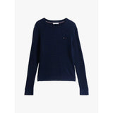 Tommy Hilfiger Fine Knit Cable Jumper In Dark Night Navy