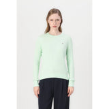 Tommy Hilfiger Fine Knit Cable Jumper In Opal Green