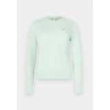 Tommy Hilfiger Fine Knit Cable Jumper In Opal Green