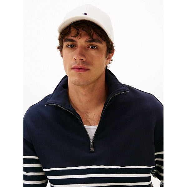 Tommy Hilfiger Flag Embroidery Baseball Cap In Ivory Silk