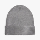 Tommy Hilfiger Flag Embroidery Beanie With Cashmere In Mid Grey Heather