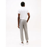 Tommy Hilfiger Flag Embroidery Cuffed Leg Joggers In Grey Heather