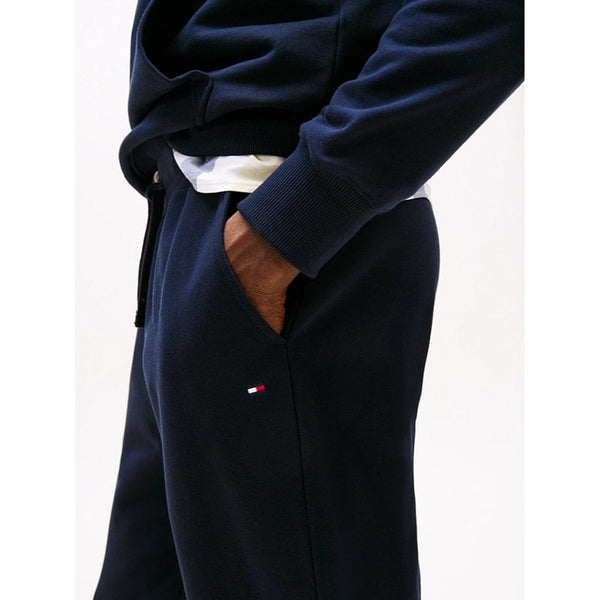 Tommy Hilfiger Flag Embroidery Cuffed Leg Joggers In Navy