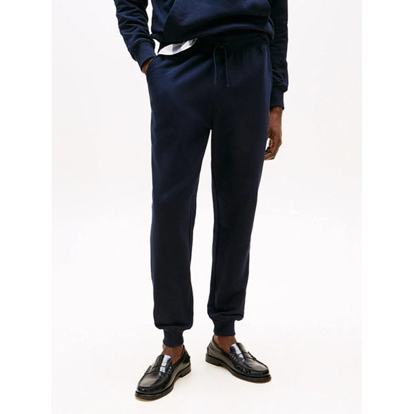 Tommy Hilfiger Flag Embroidery Cuffed Leg Joggers In Navy