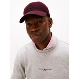 Tommy Hilfiger Flag Twill Six-Panel Baseball Cap In Deep Burgundy