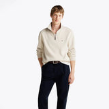 Tommy Hilfiger Fleece Half-Zip Jumper Heathered Oatmilk