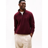 Tommy Hilfiger Fleece Half-Zip Jumper In Deep Burgundy