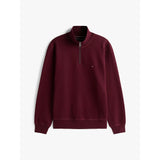 Tommy Hilfiger Fleece Half-Zip Jumper In Deep Burgundy