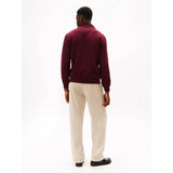 Tommy Hilfiger Fleece Half-Zip Jumper In Deep Burgundy