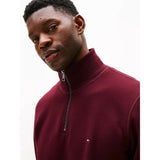 Tommy Hilfiger Fleece Half-Zip Jumper In Deep Burgundy
