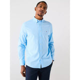 Tommy Hilfiger Flex Flannel Solid Regular Fit Shirt In Light Blue