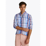 Tommy Hilfiger Flex Poplin Check Shirt In Blue Spell