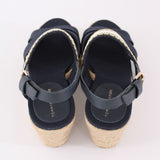 Tommy Hilfiger Golden Webbing Mid Wedge Sandals in Space Blue Navy