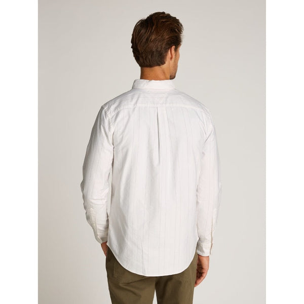 Tommy Hilfiger Heritage Oxford Fine Stripe Shirt In Ivory