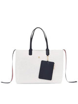 Tommy Hilfiger Iconic Tommy Tote Perf in Ecru
